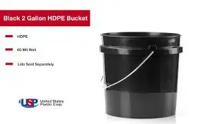 Black 2 Gallon HDPE Bucket | U.S. Plastic Corporation&reg;