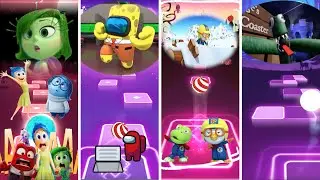 Inside Out vs Among Us vs Pororo vs Rainbow Friends | Tiles Hop X Coffin Dance