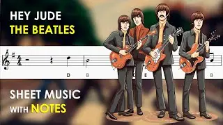 Hey Jude - The Beatles | Sheet Music with Notes for Recorder, Flute, Violin Tutorial
