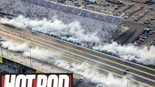 Unofficial World's Largest Burnout! 73 Cars at HOT ROD Power Tour 2013