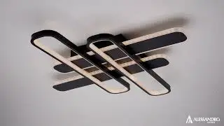 Lustră LED Afina cu Telecomandă, 120W, Acril și Metal, Negru