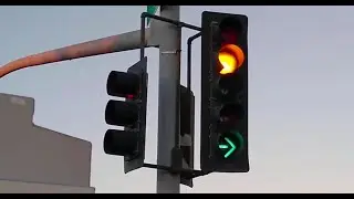 Incandescent McCain 5-Section Traffic Light In San Diego (Imperial Ave & Redworks Drwy)