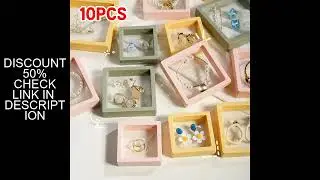 10PS Transparent Film Jewelry Packing Box Suspended Ring Earrings Display Stand Holder Coin Collecti