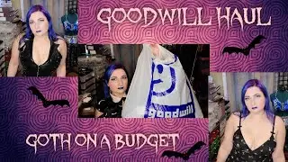 goth on a budget GOODWILL HAUL gothic clothing dress skirt corset 💜🦇💜