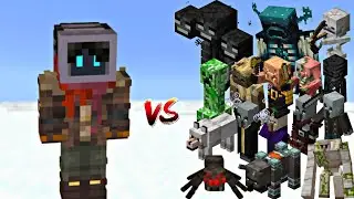 Epic Minecraft Battle: All Mobs vs Armored Bandit Showdown!