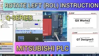 GX Works2 : Rotate Left (ROL) Instruction tutorial PLC Mitsubishi With Device batch simulation