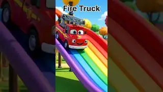 Learn Vehicle Names for Toddlers | Fun Playground Slide Vehicles 🚒🚑 #educationalvideo #vehicles