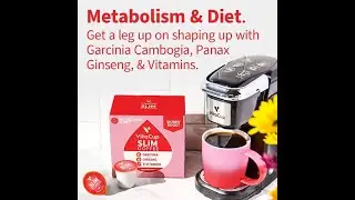 VitaCup Slim Coffee Boost Diet & Metabolism with Ginseng, Garcinia, B Vitamins, Skinny Coffee