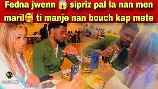 Fednalle jwenn 😱 sipriz pal la nan men maril 🥰 Fedna kontan Wender ap met ti manje nan bouch li 💝🥰