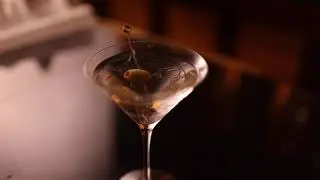 Making a Martini at The Library Bar