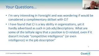 Competitive Intelligence Practices: What's On Your Mind? Part 1 August 28, 2019