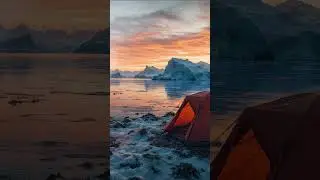 Cozy Camping Fireplace in the North Sea , Crackling Campfire, Relaxing Nature 4K  Ambience.