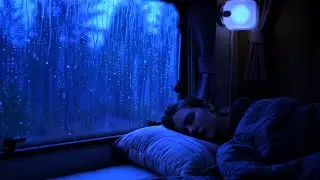 Rain on Window Glass and Thunder Sounds | Black Screen Audio for Deep Sleep