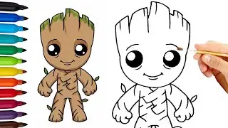 How to Draw Baby Groot | Easy Step-by-Step Tutorial