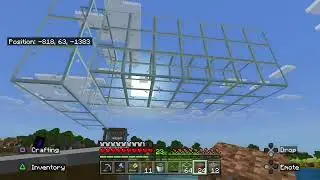 Making a giant floating bottle fountain in Minecraft survival