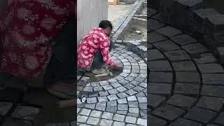 Round design square floor stone #ytshorts