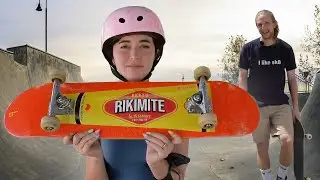 Учу Майю Хигу кататься на скейтборде!