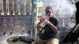 Tim Priddy tests Temby Custom trumpet