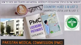 PMC LICENSING PATHWAYS|Medical Graduates|Checking status of universities|PMC website Made Simple!