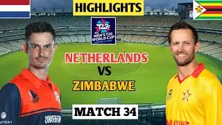Netherlands vs Zimbabwe T20 World Cup Match 34 | Highlights