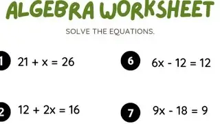 ALGEBRA SOLVE THE EQUATION