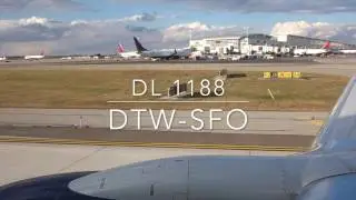 Delta 737-900ER Takeoff and Landing Detroit - San Francisco DL1188