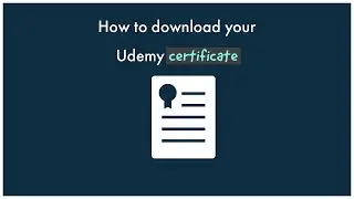 How to download Udemy certificate