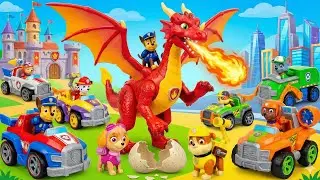 12 Minutes Unboxing | FIRE BREATHING DRAGON! PAW Patrol Rescue Knights & Hero Trucks Demonstration