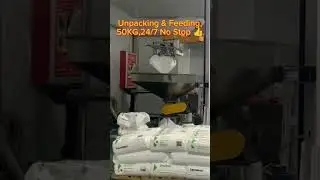 Unpacking & Feeding, 50KG #stacking #palletizer #palletizing #factory #robot #depalletizing