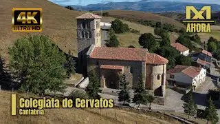 COLEGIATA DE SAN PEDRO DE CERVATOS (CAMPOO DE ENMEDIO - CANTABRIA) A VISTA DE DRON [4K]
