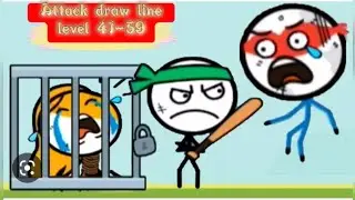 Attack Draw Line (WEEGOON)Gameplay Walkthrough - All Levels 41-59 - Funny Stickman Brain Puzzle Game