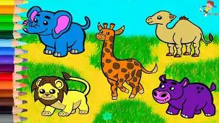 Drawing and Coloring for Kids  5 Easy Animal Drawings for Kids 1 | How to Draw Cute Animals