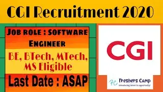 CGI Recruitment 2020 for Software Engineer | B.E/B.Tech/M.Tech/MS | Apply Online