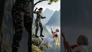 Nepali lady soldier saves elderly woman who fell into ditch 😭 #ai #army #nepal