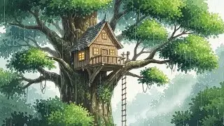 Cozy Tree House Life in Monsoon | Ghibli-Style ASMR 🌧️&rdquo; 