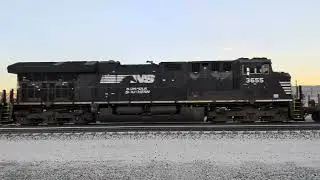 Three Norfolk Southern units on a westbound Union Pacific manifest through Palm Springs 
