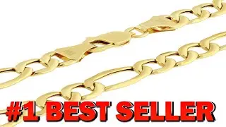 Nuragold 14k Real Yellow Gold Figaro Link 5.5mm Chain Necklace (16