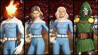 Human Torch, The Thing, Invisible Woman & Doctor Doom - Skin Mod Showcase - Mortal Kombat 1