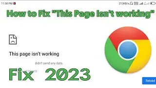 How to fix this Page Isn't working chrome 2023 || Page Not working problem in Chrome browser 2023