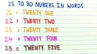 Spelling of 21 to 30 Numbers | Number and Number Names | Learn 21 to 30 Numbers in Words