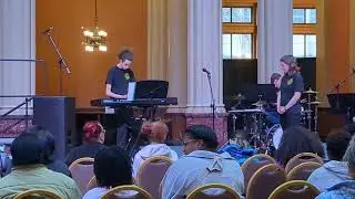 Como Park Senior high jazz band playing at The Landmark Center in St. Paul, Minnesota
