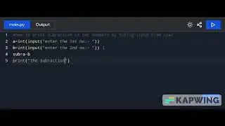 print the subtraction of two numbers by taking input from user in marathi #code #codecraft #python
