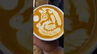 How to make fox latte art #animal#art#barista #coffee