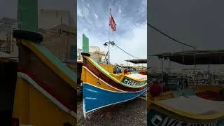Painted wooden fishing boats (Luzzu), Marsaxlokk, Malta #woodenboat
