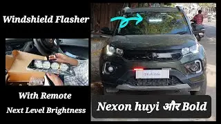 Tata Nexon Windshield Police Light Installation | Night View | Nexon Modification