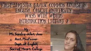 First Sem BA/BSc/BCom Common Course in English A02-Ways with Words  Introduction to Once Upon a Time