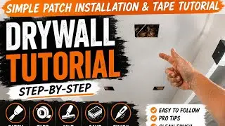 Drywall Repair: Easy drywall patch install & tape drywall patching tutorial [patching process