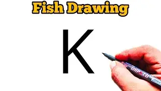 How to draw fish from letter K | Easy Fish Drawing | Letter Drawing
