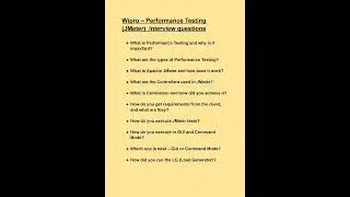 Wipro &ndash; Performance Testing JMeter  Interview questions