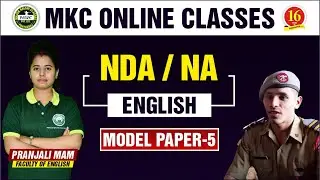English Model Paper Of NDA/NA | English Questions | Model Paper 05 | By Pranjali Maam  - MKC